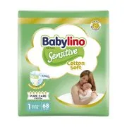 BABYLINO Sensitive Πάνες Cotton Soft Νo1 Newborn 2-5kg 68τεμ
