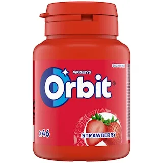 Orbit Τσίχλα Φράουλα Μπουκάλι 64gr