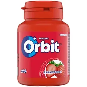 ORBIT Τσίχλες Φράουλα Μπουκάλι 46 τεμ. 64g.