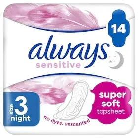 ALWAYS Σερβιέτες Sensitive Night 14 Τεμάχια