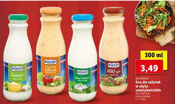 Dressing για σαλάτα (Caesar, BBQ, Thousand Islands, Sour Cream)