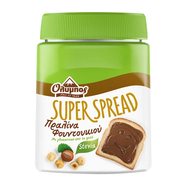 super-spread πραλίνα φουντουκιού με στέβια ή μπισκότο & ταχίνι 350γρ.