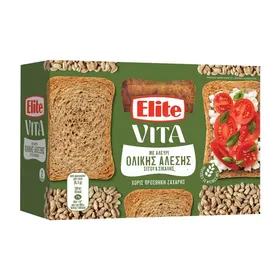 Elite Vita Φρυγανιές Ολικής Άλεσης 180g