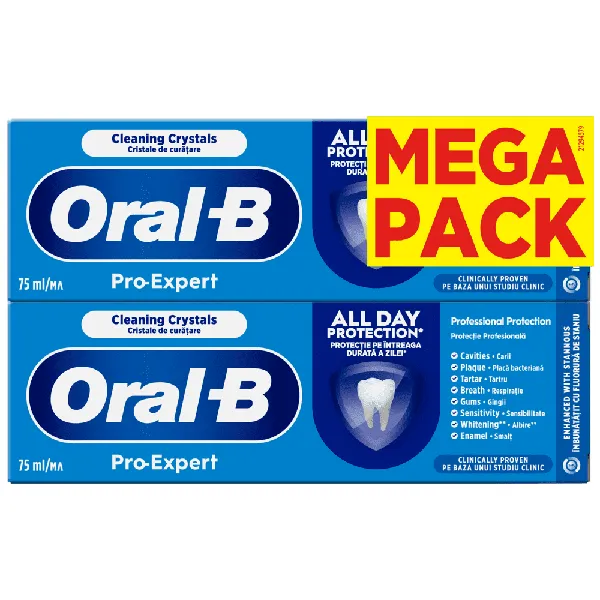 pro-expert cleaning crystals οδοντόκρεμα 75ml mega pack (2τεμ.)