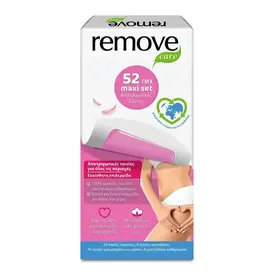 Remove Care Maxi Αποτριχωτικές Ταινίες Σώματος Για Ευαίσθητες Επιδερμίδες 52τεμ.