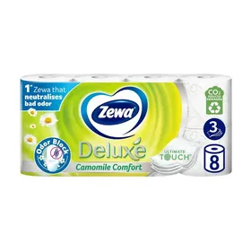 ZEWA Deluxe Χαρτί Υγείας Camomile Comfort 3 Φύλλων 8τεμ 704g