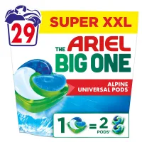 Ariel Big One Απορρυπαντικό Πλυντηρίου Ρούχων Κάψουλες Alpine 29μεζ