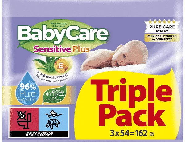 Babycare Sensitive Plus Μωρομάντηλα Triple Pack
