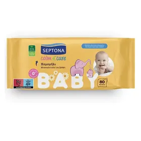 Septona Calm N' Care Μωρομάντηλα Χαμομήλι 80τεμ.