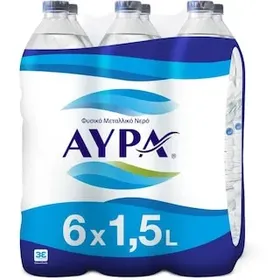 Αύρα Φυσικό Μεταλλικό Νερό 5+1 Δώρο 1,5lt...