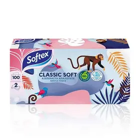 Softex Χαρτομάντηλα Facial Classic 2Φύλλων 100τεμ. 126γρ. (Διάφορα Σχέδια)