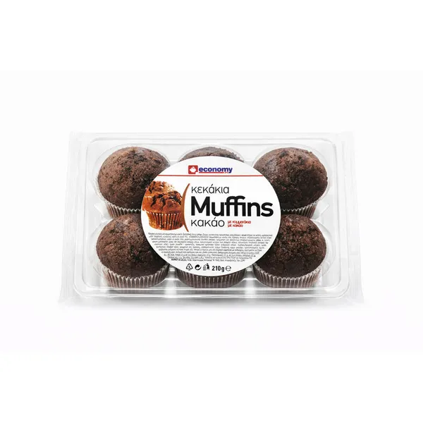 κεκάκια muffins βανίλιας ή κακάο με κομματάκια κακάο 210γρ.