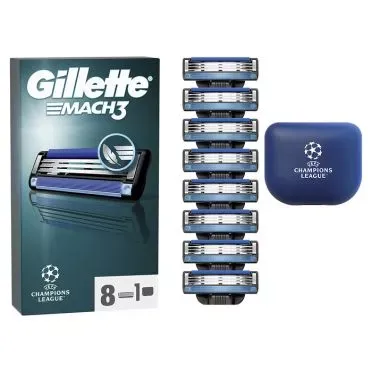 Ανταλλακτικά Ξυριστικής Μηχανής Gillette Mach3 για Άνδρες, 8 Ανταλλακτικές κεφαλές 3 λεπίδων Gillette
