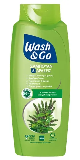 Σαμπουάν για Λιπαρά Μαλλιά Wash & Go (650 ml)