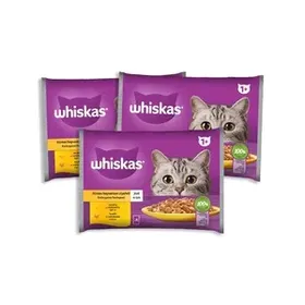 WHISKAS Duo Πουλερικά σε Ζελέ 4*85γρ.