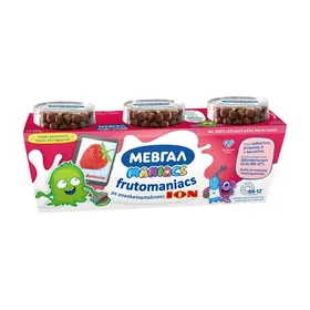 Frutomaniacs Επιδόρπιο Γιαουρτιού Φράουλα με Σοκολατομπαλίτσες 1ον 3x140g
