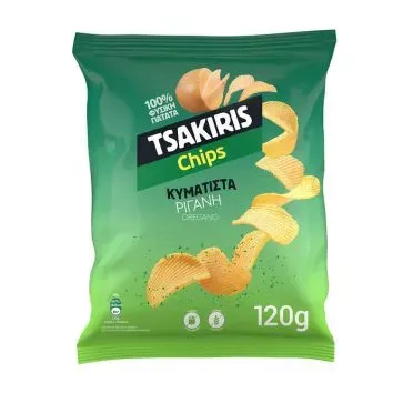 TSAKIRIS Πατατάκια με γεύση Ρίγανη Χωρίς γλουτένη 120g