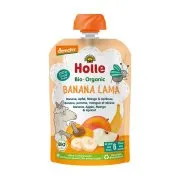 HOLLE Banana Lama Φρουτοπουρές Μπανάνα Μήλο Μάνγκο & Βερίκοκο από 6+ μηνών Βιολογικός Χωρίς γλουτένη Χωρίς προσθήκη ζάχαρης 100g