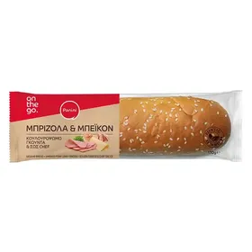 Panini Κουλουρόψωμo Με Καπνιστή Μπριζόλα Μπέικον Gouda & Σως Μουστάρδας 170γρ.