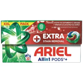 allin1 pods +extra stain removal κάψουλες πλυντηρίου ρούχων 30μεζ. XXL pack