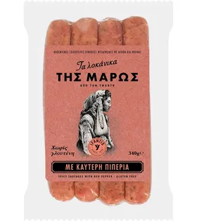 τα λοκάνικα της Μάρως με καυτερή πιπεριά