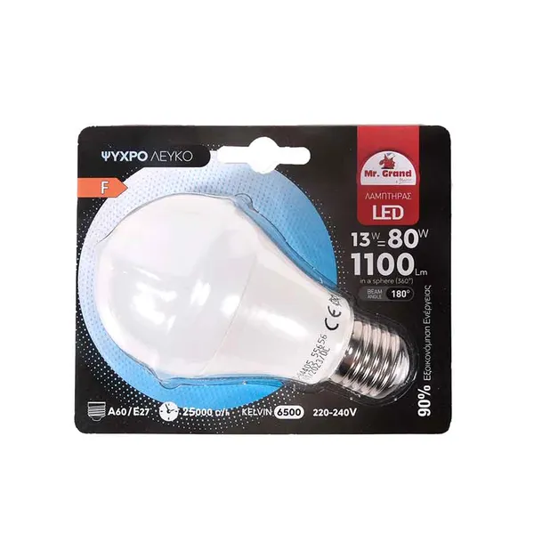 MrGrand Λάμπα Led Ε27 A60 13W 6500K 240V