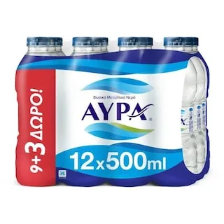 ΑΥΡΑ Νερό Φυσικό Μεταλλικό 500ml 9+3 Δώρο