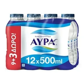 ΑΥΡΑ Νερό Φυσικό Μεταλλικό 500ml 9+3 Δώρο