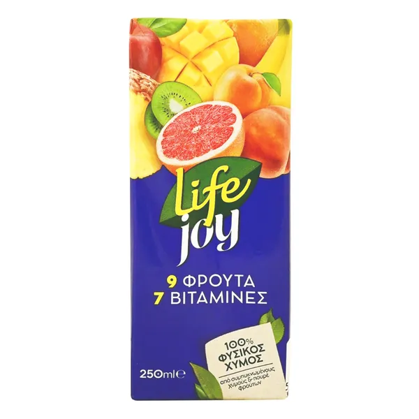 Χυμός LIFE JOY 250ml 9 φρούτα ή πορτοκάλι-μήλο-βερίκοκο