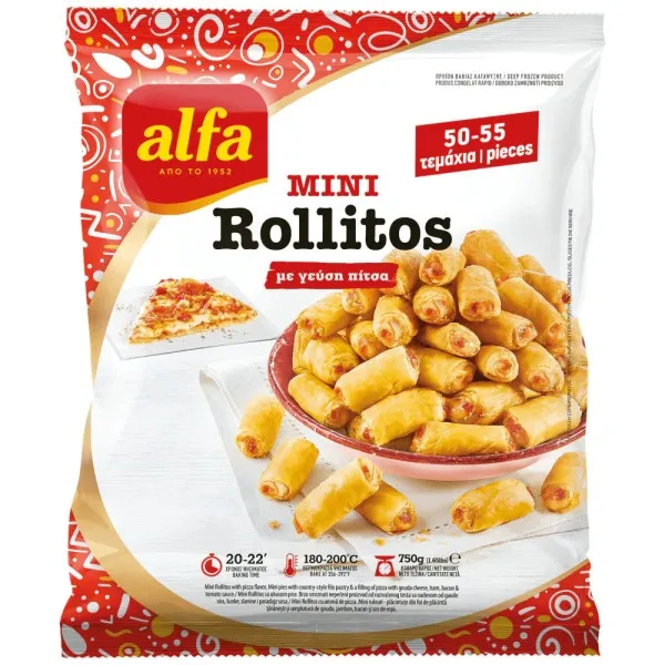 ROLLITOS MINI Με Γεύση Πίτσα / ΚΕΦΑΤΑ ΤΥΡΟΠΙΤΑΚΙΑ ΚΟΥΡΟΥ Κατεψυγμένα
