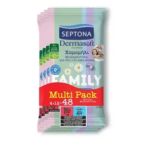 Septona Dermasoft Family Μωρομάντηλα 4x12τεμ.