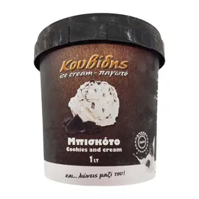 Παγωτό ΚΟΥΒΙΔΗΣ μπισκότο 1lt (630-650gr)