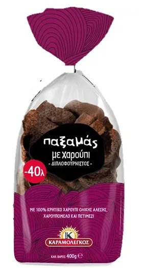 Παξιμάς με Χαρούπι και Πετιμέζι Καραμολέγκος (400g)