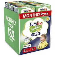 Babylino Πάνες Monthly Pack Sensitive Cotton Soft Pants Maxi N4 7-13kg 132τεμ