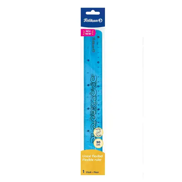 Pelikan Flexible Χάρακας Μπλε Διάφανος 30cm. 1 τεμ