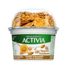 ACTIVIA Επιδόρπιο ΓιαουρτιούΤραγανή Απόλαυση Μέλι και Αμύγδαλα 188gr