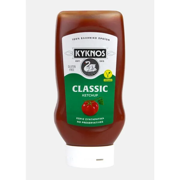 Κέτσαπ απλό ΚΥΚΝΟΣ top down χ. γλουτένη 560γρ.