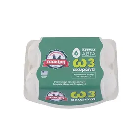 Αβγά Ω3 ΤΣΑΚΙΡΗ μεσαία 53-63γρ. 6τεμ.