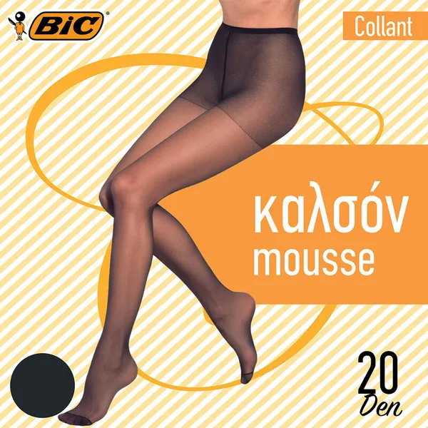 καλτσάκι mousse 20den κάραμελ ή μαύρο 2τεμ.