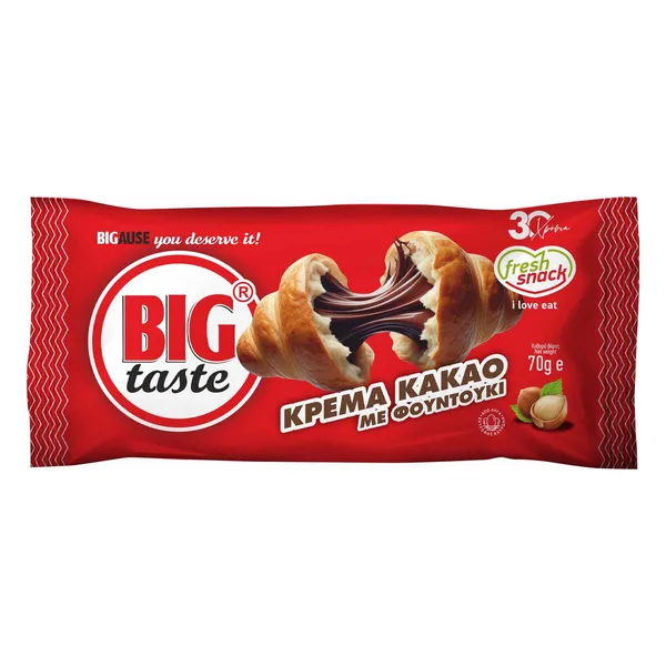 Κρουασάν με γέμιση κρέμα κακάο FRESH SNACK Big taste 70gr