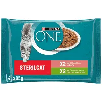 Purina One Τροφή Για Στειρωμένες Γάτες Σολομός Γαλοπούλα 4x85gr
