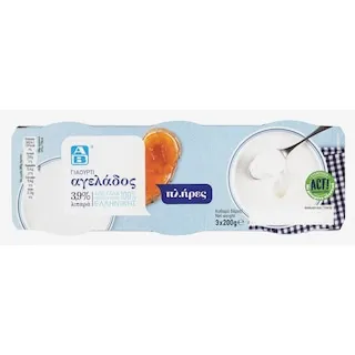 ΑΒ Γιαούρτι Αγελάδος 3,9% Λιπαρά 3 Χ 200 gr