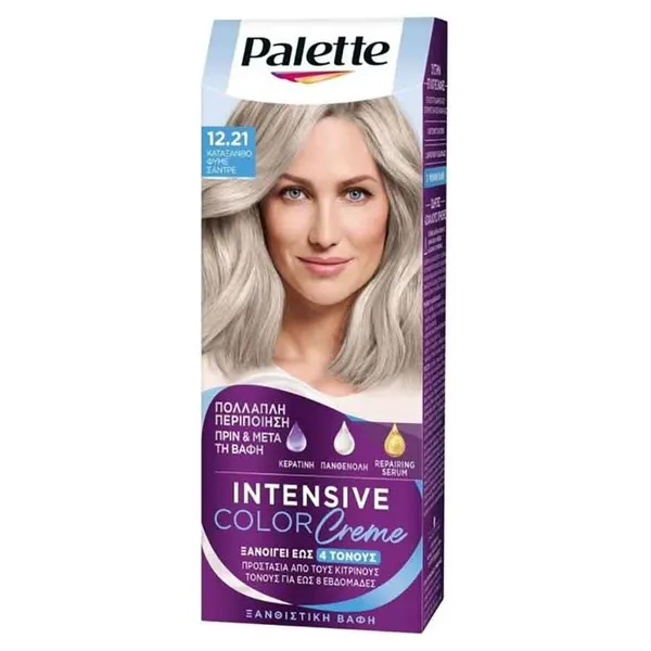 Schwarzkopf Palette Intensive Color Creme Βαφή Μαλλιών Nο12.21 Κατάξανθο Φυμέ Σαντρέ
