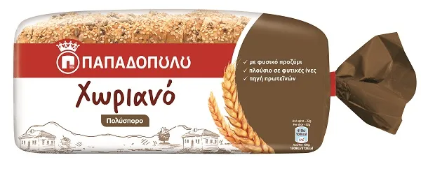 Ψωμί για Τοστ "Χωριανό" Πολύσπορο, Παπαδοπούλου (540 g)