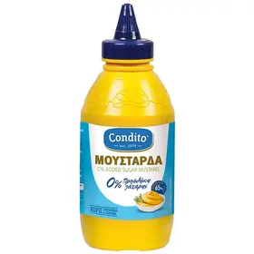 Condito Μουστάρδα Χωρίς Γλουτένη 0% Προσθήκη Ζάχαρης 65% Λιγότερο Αλάτι 500γρ.