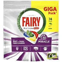 Fairy Platinum Plus Tαμπλέτες Πλυντηρίου Πιάτων Miracle Giga 74 τεμ.