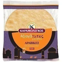 ΚΑΡΑΜΟΛΕΓΚΟΣ Αξιαγάπιτες Αραβικές Πίτες μεγάλες 6τεμ 500g