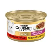 GOURMET Gold Υγρή Τροφή Γάτας Διπλή Απόλαυση με Βοδινό & Κοτόπουλο 85g