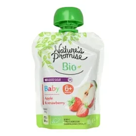 NATURES PROMISE BIO Φρουτοπουρές Bio Μήλο Φράουλα 90g