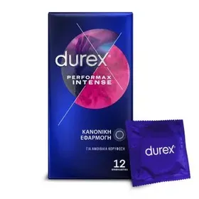 Durex Προφυλακτικά Με Κουκκίδες, Ραβδώσεις και Επιβραδυντικό Τζελ Performax Intense  Κανονική Εφαρμογή, 12 τεμάχια